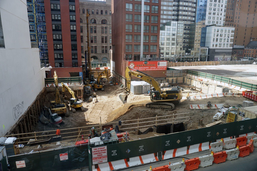 Construction near Willoughby Square Park